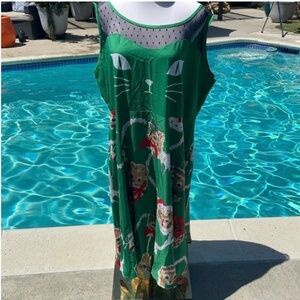 Nextmia Santa Cat Dress in Green | Size L